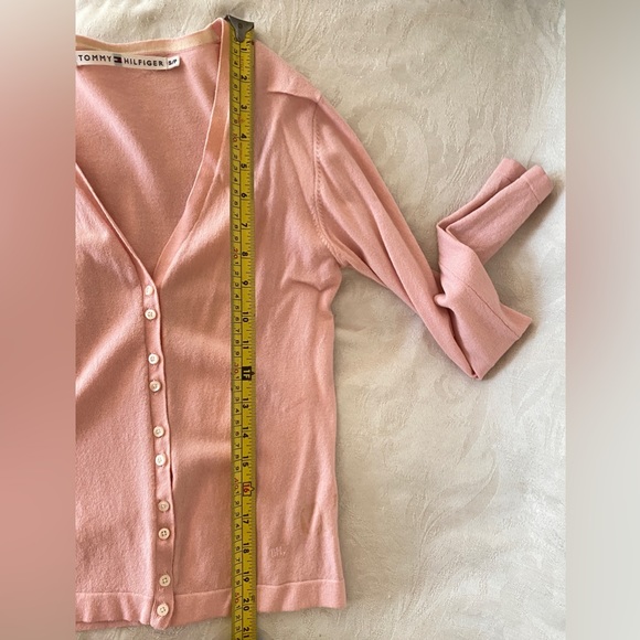 Tommy Hilfiger petite Pink Cardigan long sleeves button down S - Picture 5 of 10
